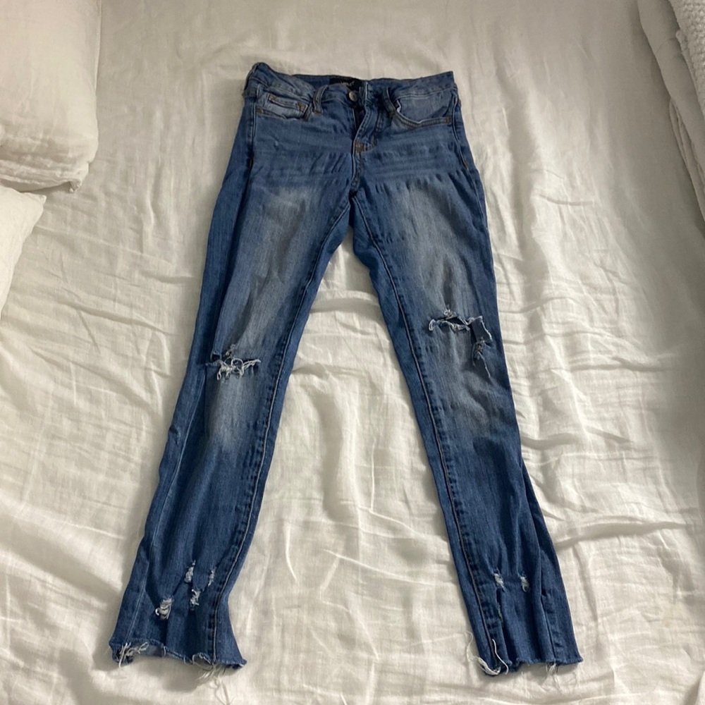 Skinny ripped denim